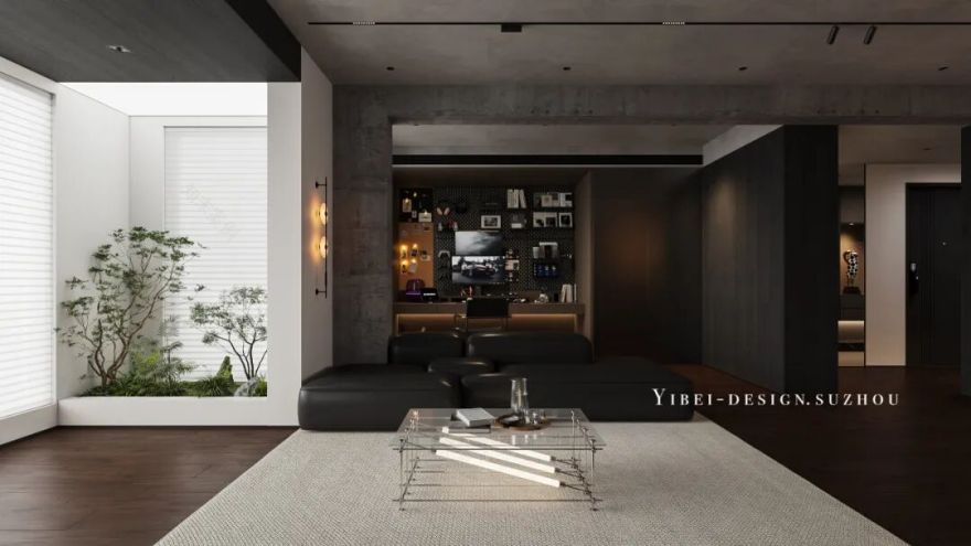 当暗黑空间拥抱粉色大理石丨家装设计丨YIBEI DESIGN SUZHOU-8