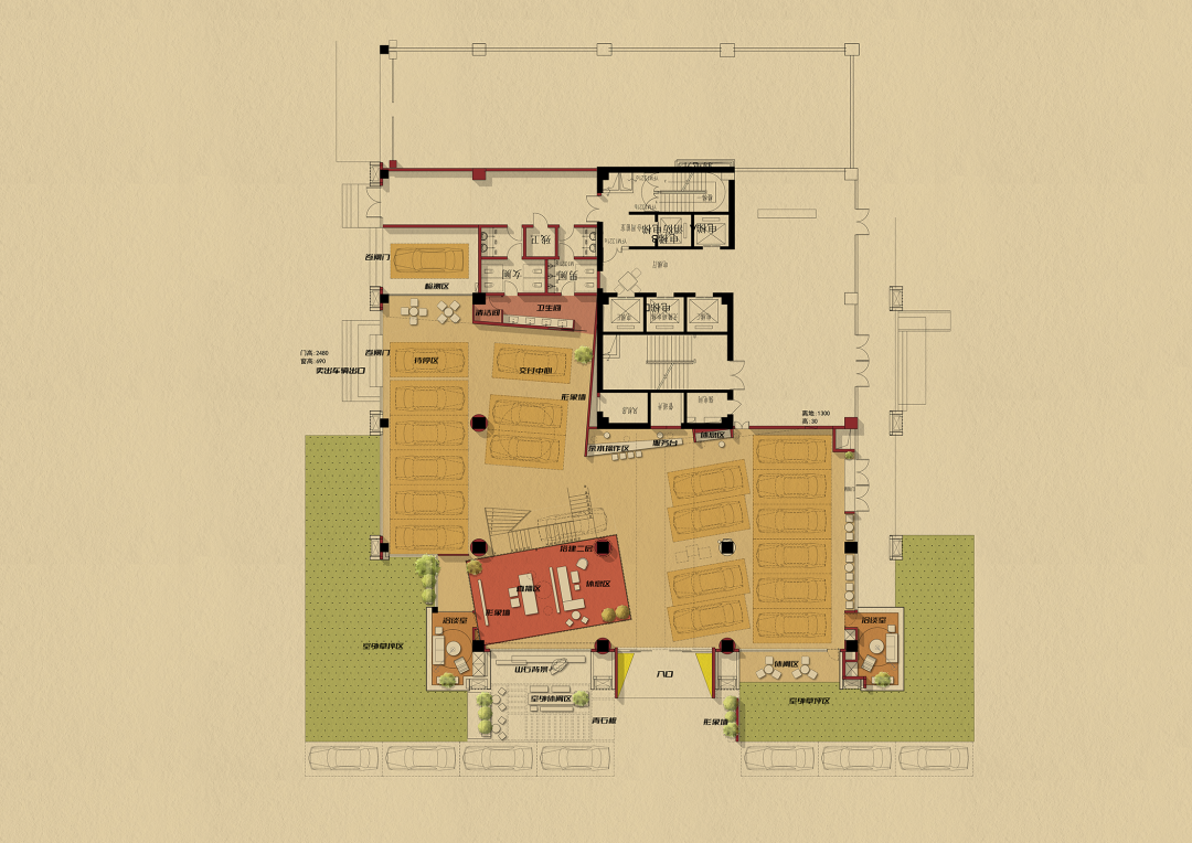 苏格设计丨3000㎡高街复古星火汽车展厅-71