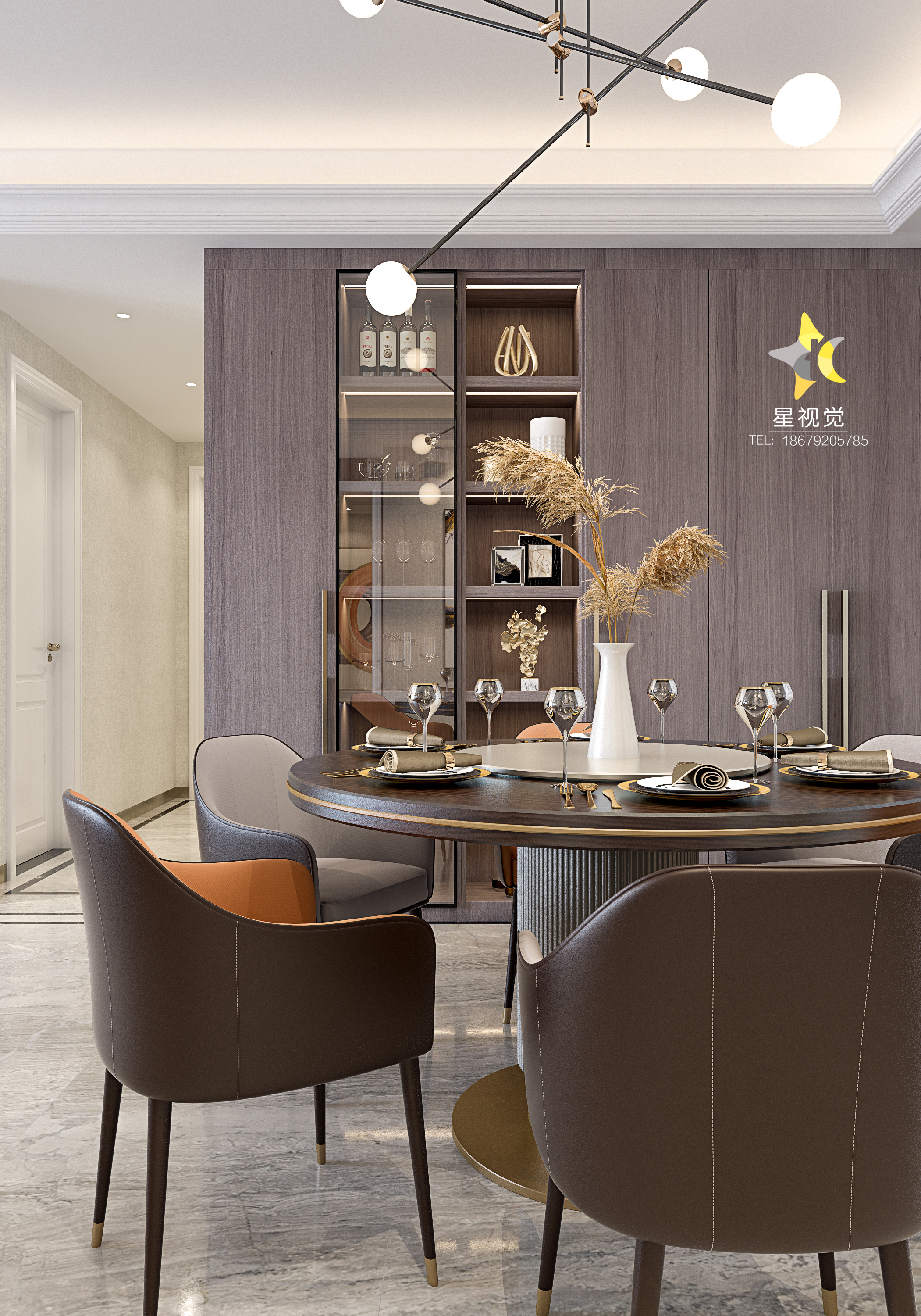 融合色彩的轻奢样板间-6