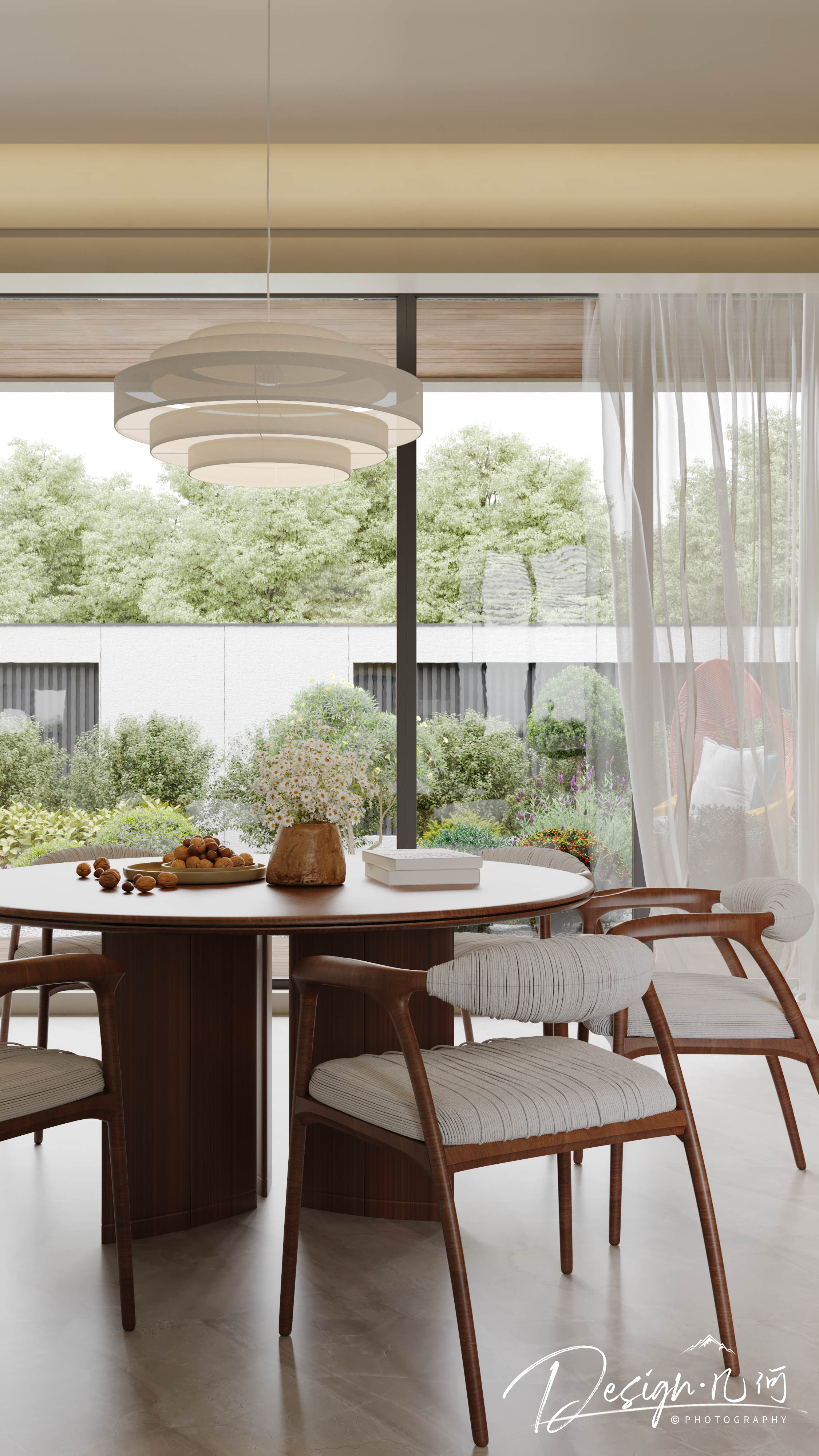 几何空间视觉表现 | 国建红郡中古风客餐厅-4