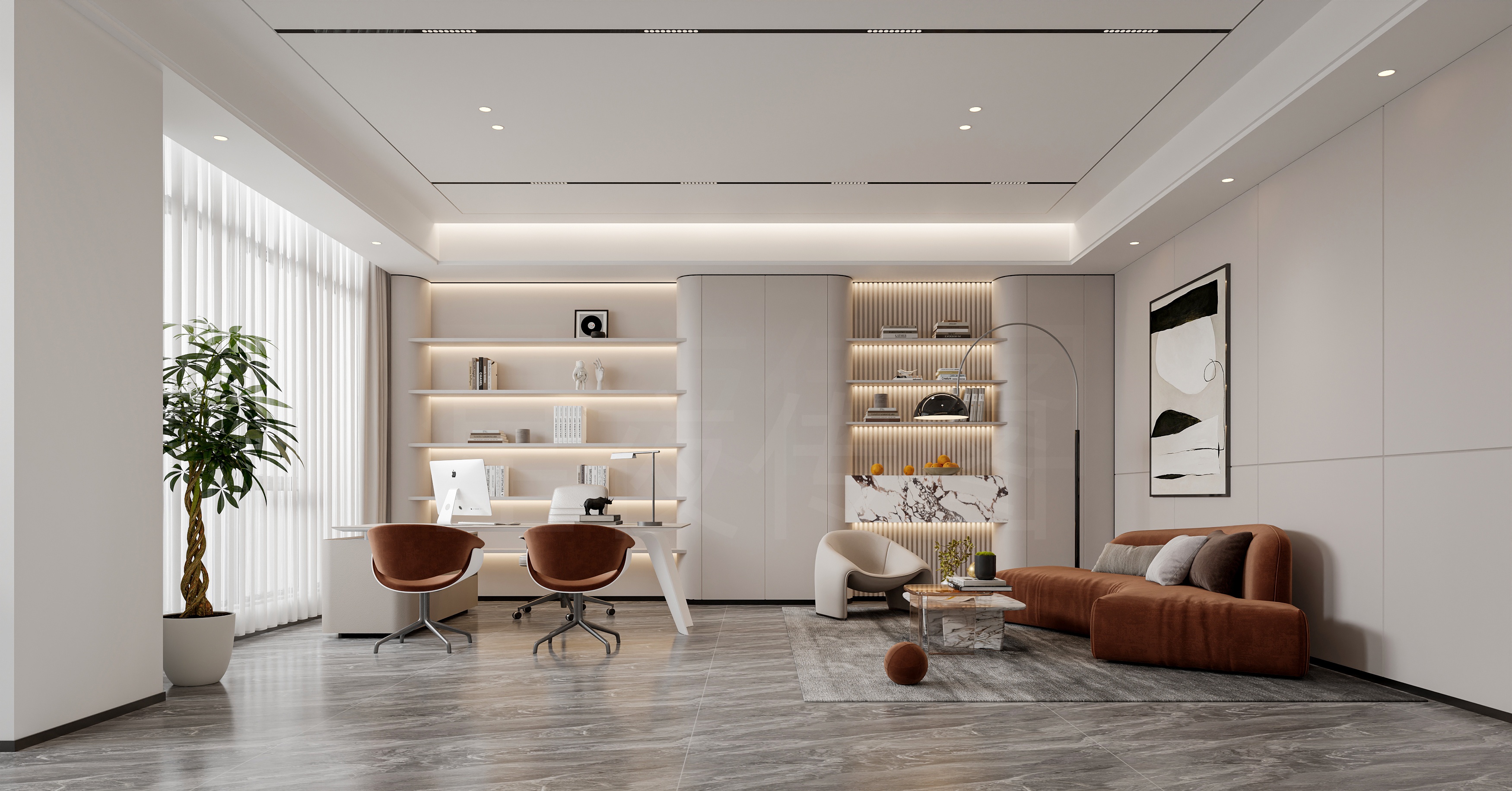 直播孵化公司一体楼层效果图-3