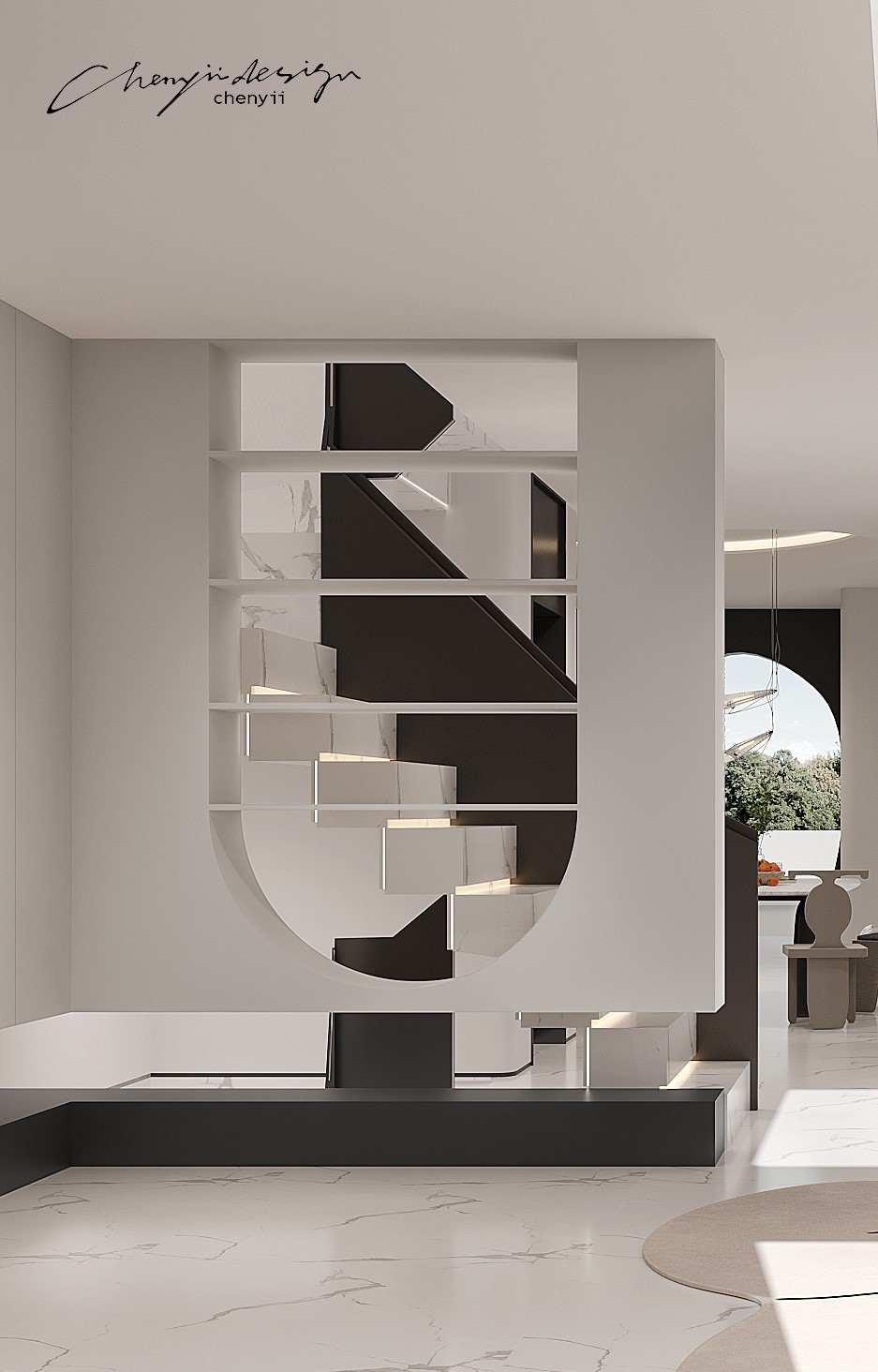 蓝调时刻 · 法式优雅与极简主义的完美融合丨中国洛阳丨忱意空间设计研究室-5