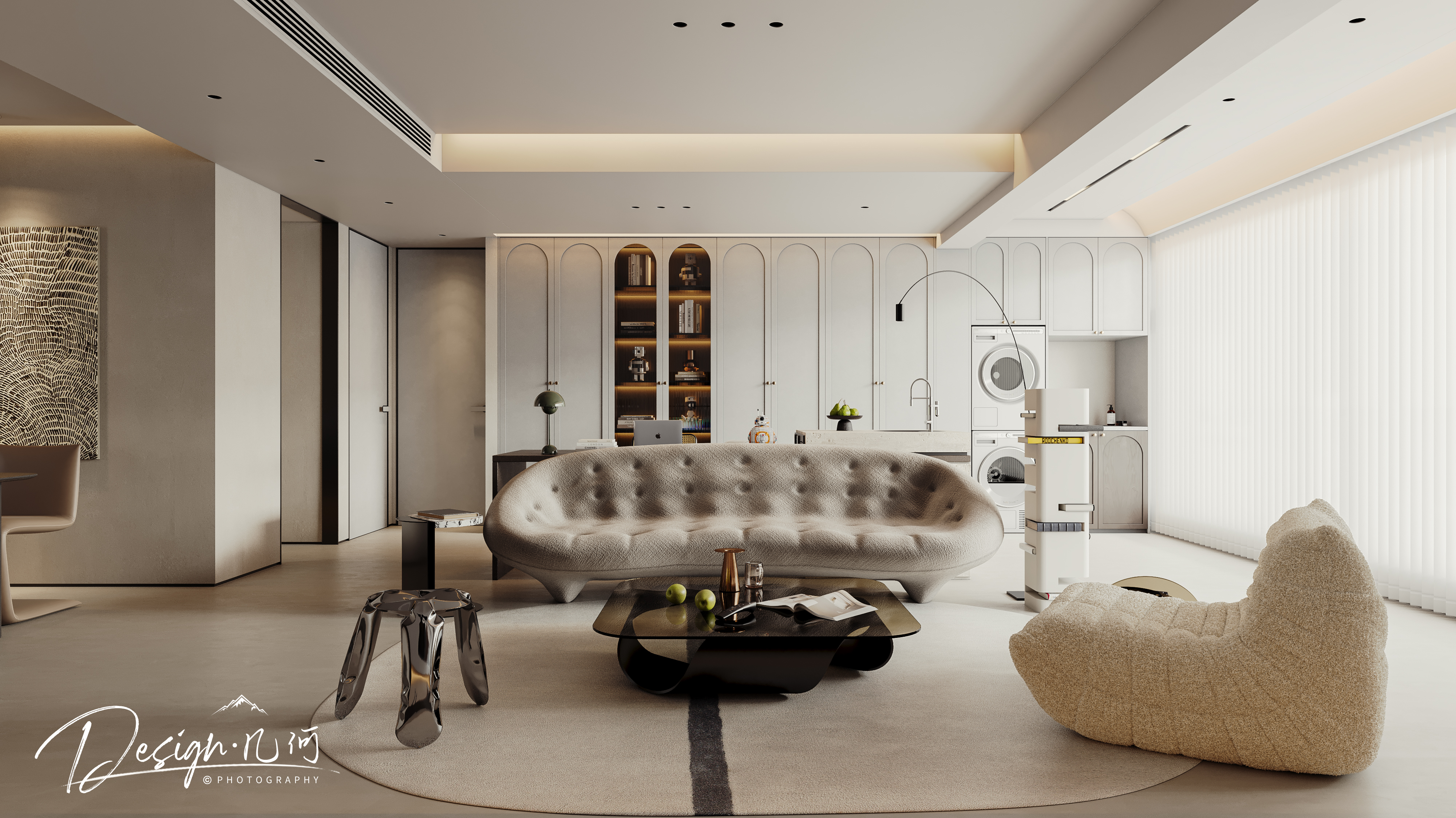 几何空间视觉表现 | 高速时代公馆法式奶油风-0