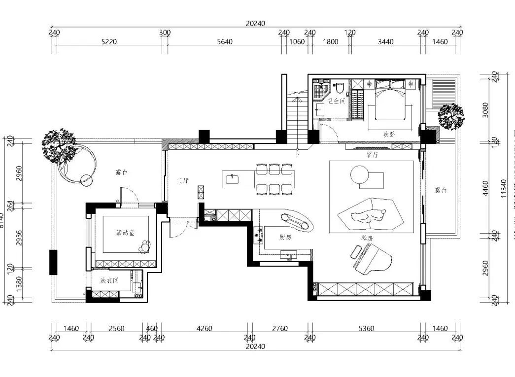 现代轻奢琥珀瀛洲 170㎡住宅设计丨李林川-9