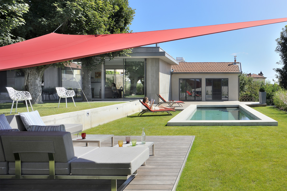 Caluire当代木结构及Viroc板扩建住宅项目丨法国丨MTU Dank Architectes-19