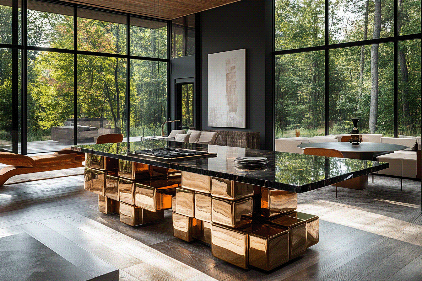 一个功能性艺术厨房岛台-11