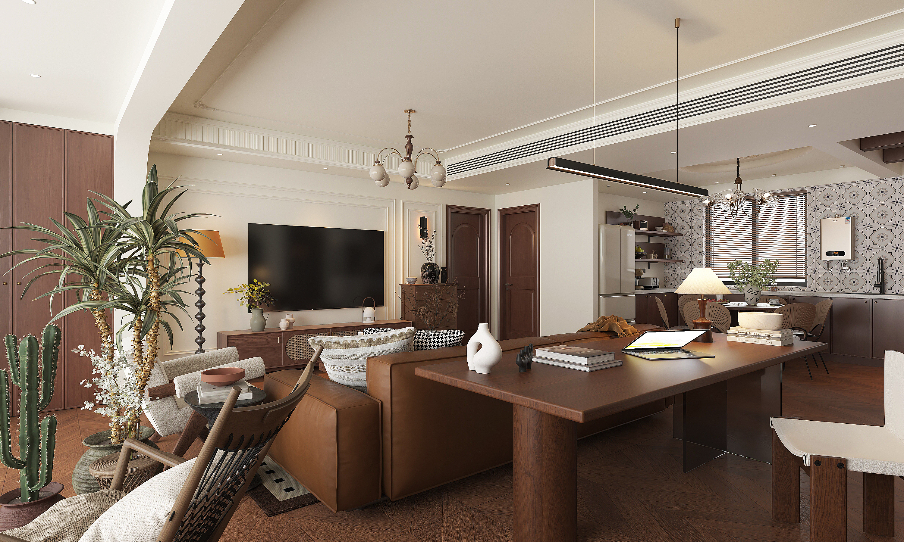 162㎡中古风三居室//美拉德配色美到心坎-12