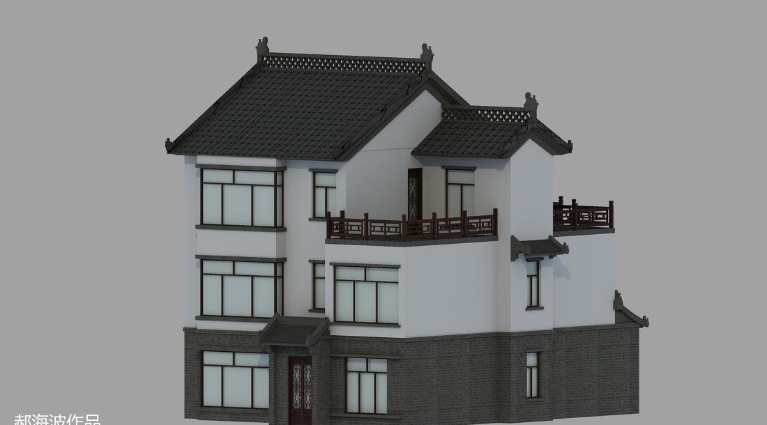 
五原中式建筑风格 饭店及别墅 -10