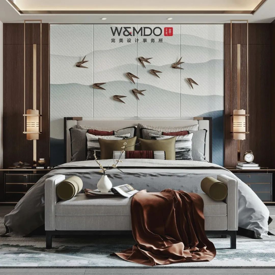 蓝山湾·肖府新中式设计,融合清雅古韵与精致简约-34