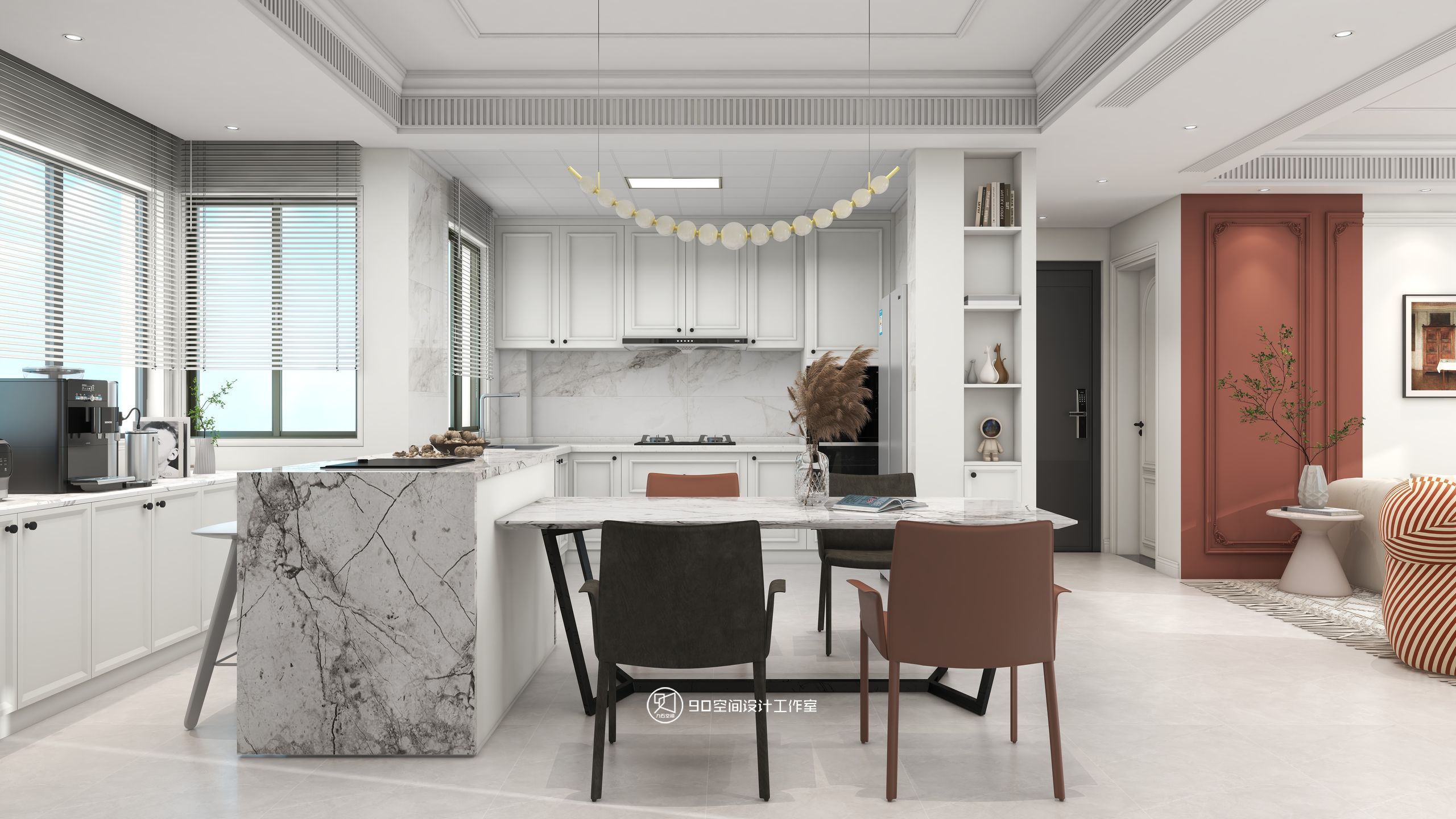 125㎡法式风,寻找家中氛围感丨90空间设计-14