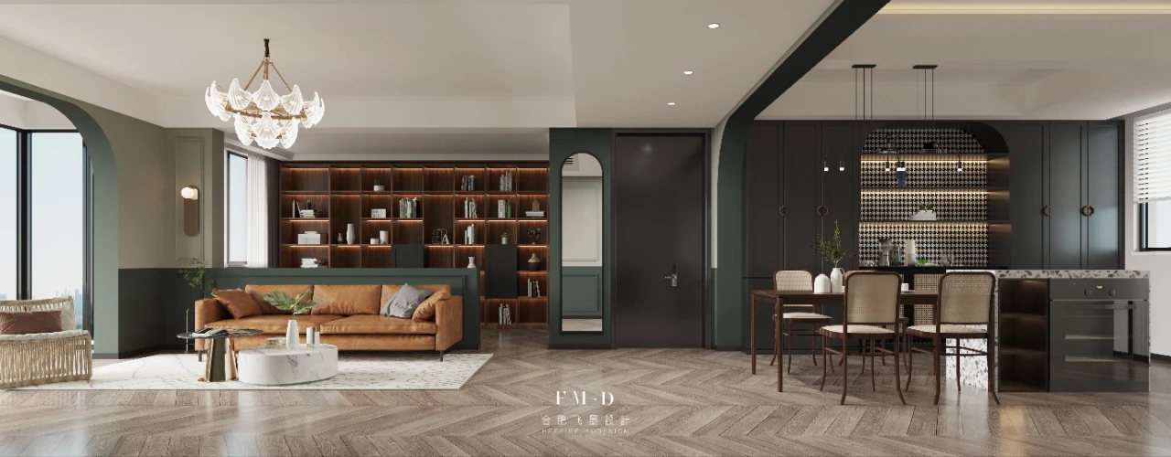 合肥翠竹苑 110㎡北欧复古风老房改造，个性配色与实用功能完美融合-23