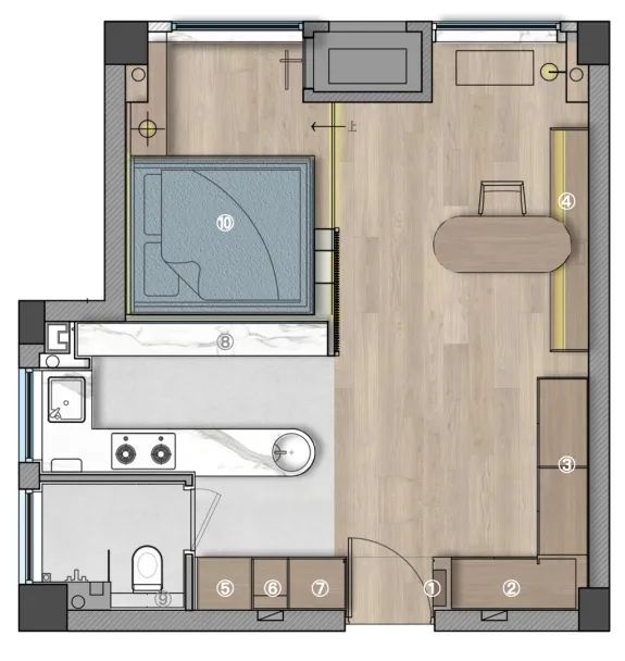 单身女性 46 平公寓,通透流畅的简约空间-66