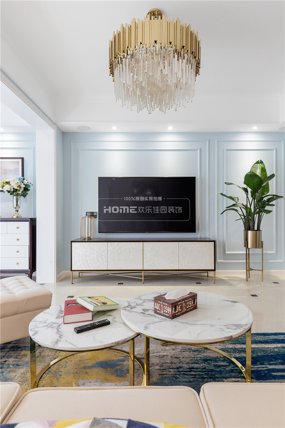 成都中德英伦世邦 140㎡美式轻奢风装修案例解析-37