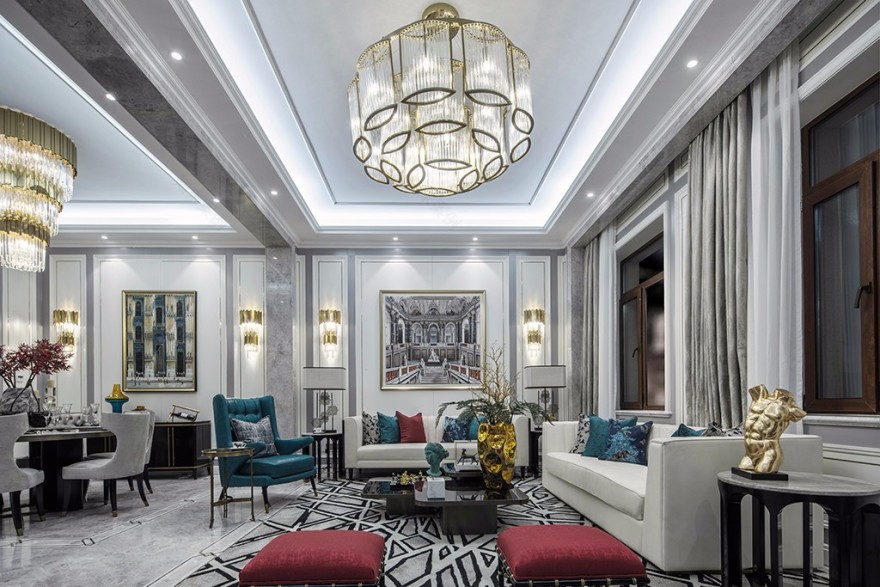 520m²法式尊贵奢华样板间设计方案-2