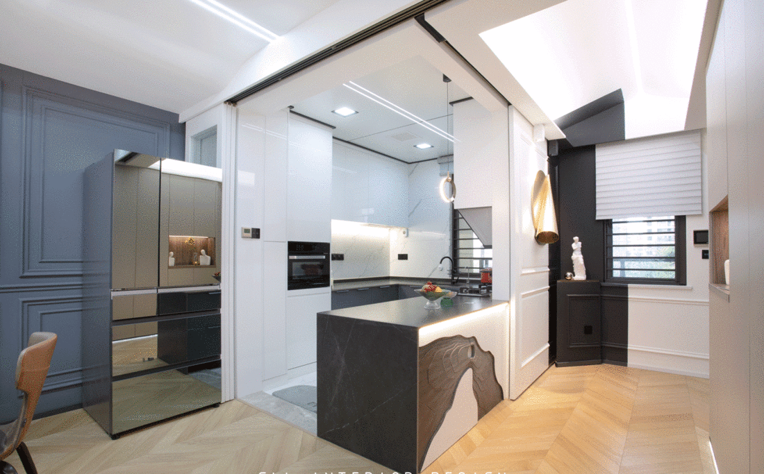 巧用移动墙板,打造半熟开放式厨房-0