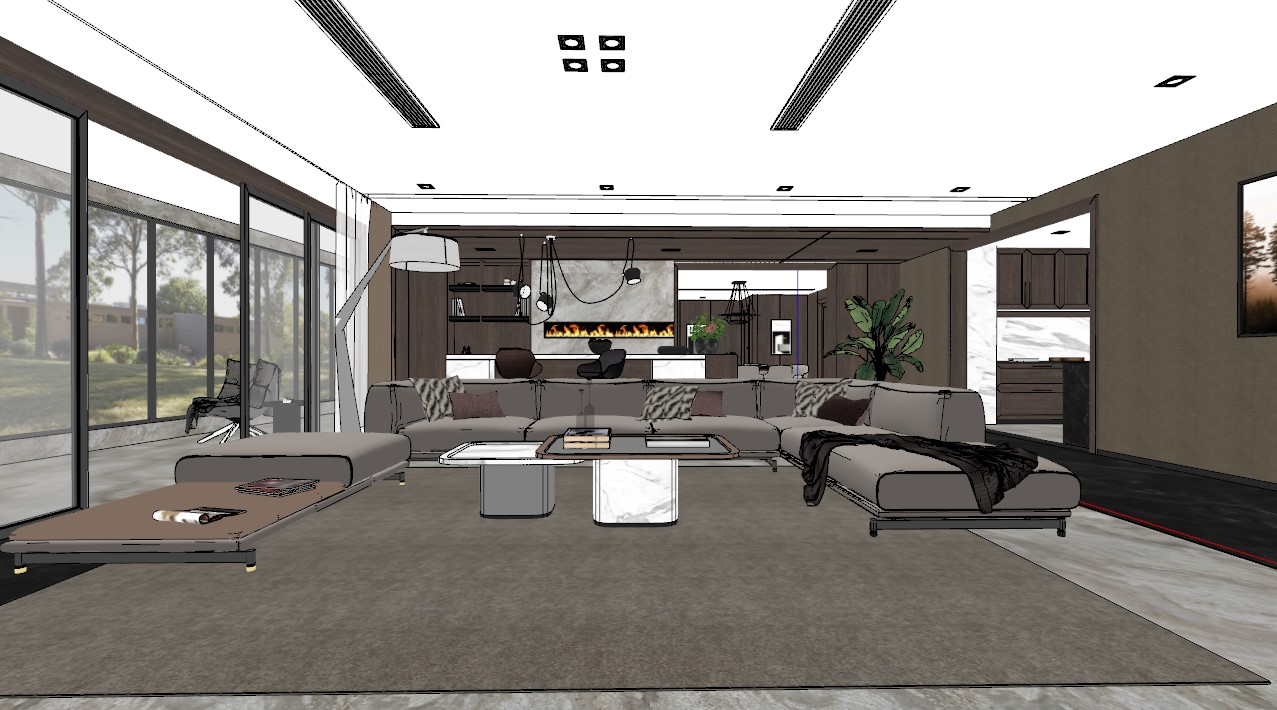 免费Sketchup客厅模型下载-9