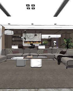 免费Sketchup客厅模型下载