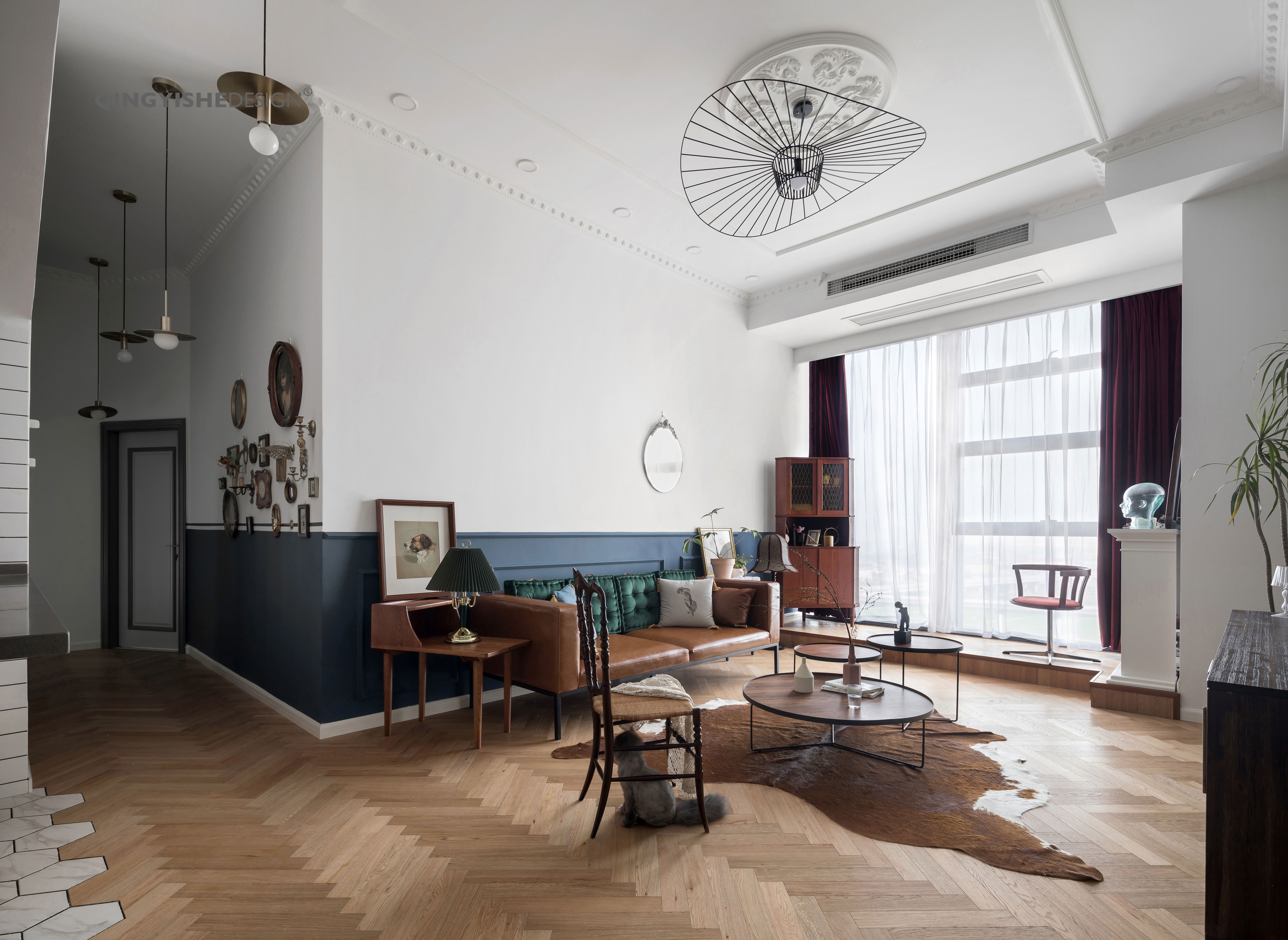 双层复古豪宅 | 层高利用与中古元素的魅力结合-4