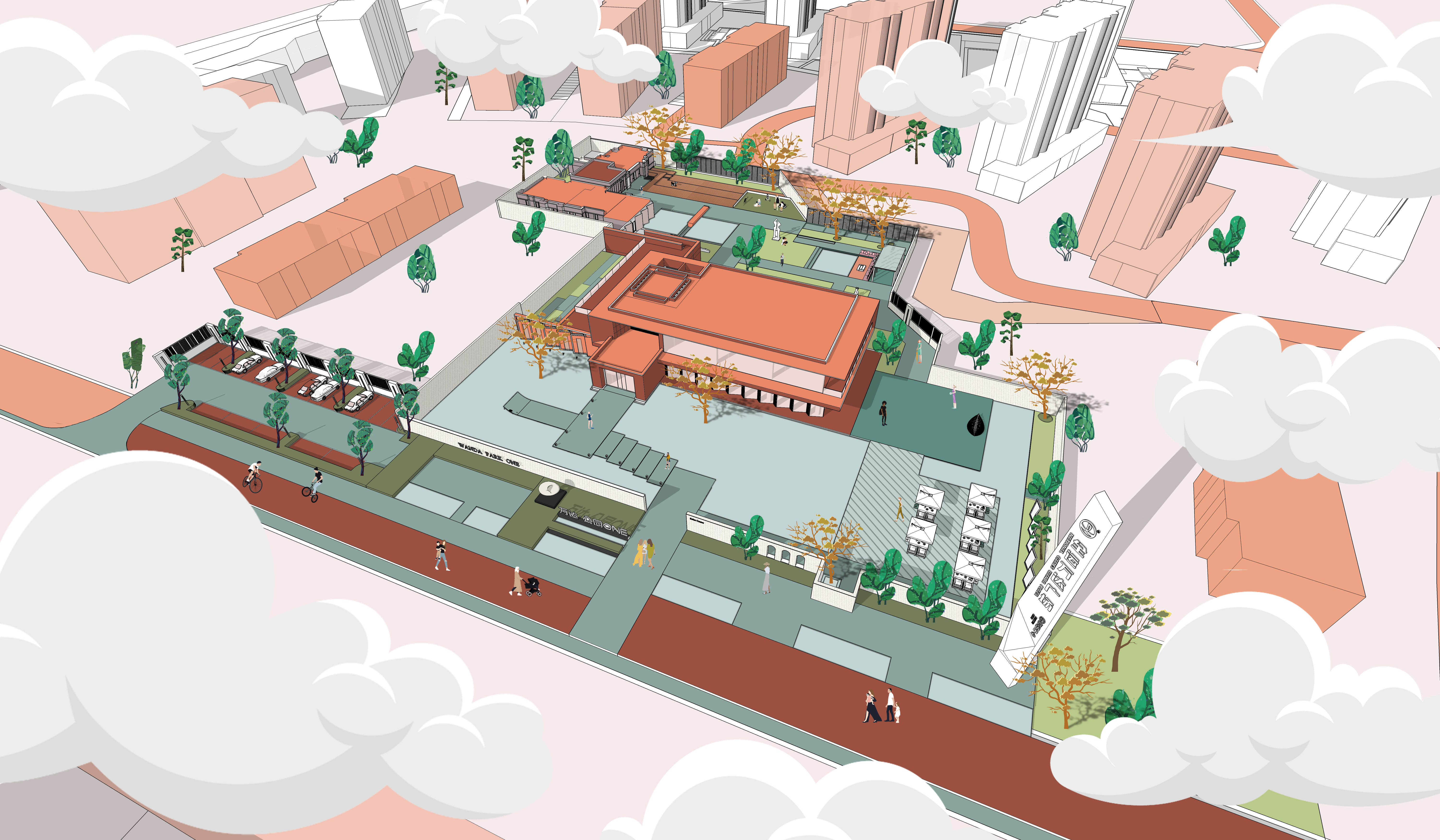 景观设计插画风格作品集 2-29