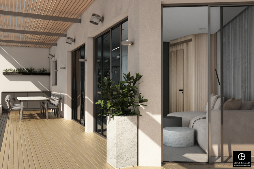 特拉维夫双层公寓,曲线墙体打造宁静氛围-9