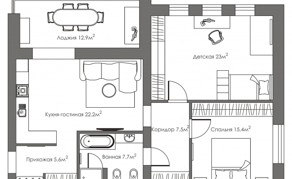 基洛夫市94·3平米公寓室内设计项目丨俄罗斯基洛夫-29