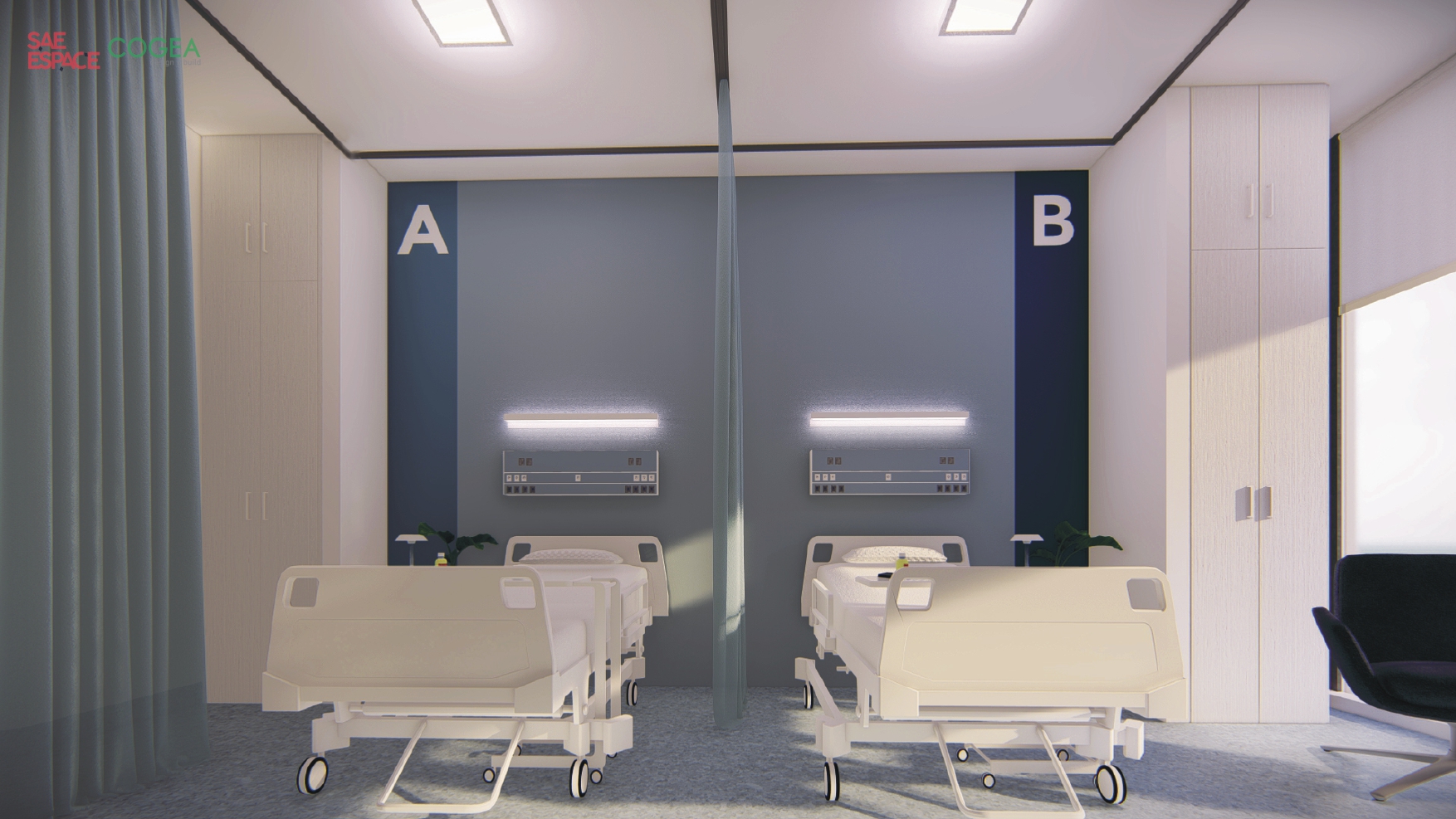 Double patient room - Clinic design-1
