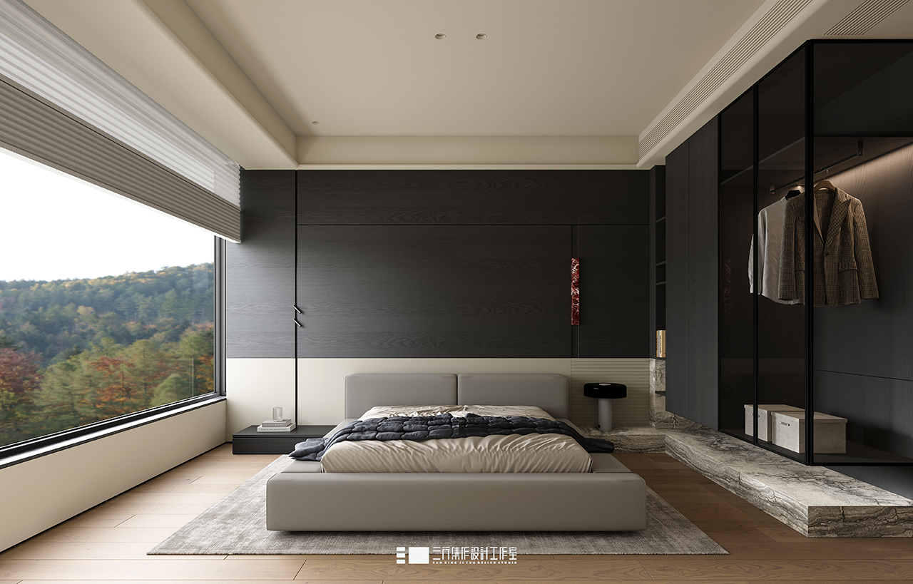 新作  143m² • 黑白木质调,极简明净丨三行集作设计工作室-40