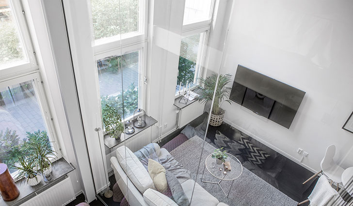 41 平米北欧风公寓，高挑天花与全白设计尽显自然光-18