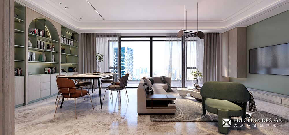 现代法式风平层设计 · 澎湃城奥山府丨支点设计-12