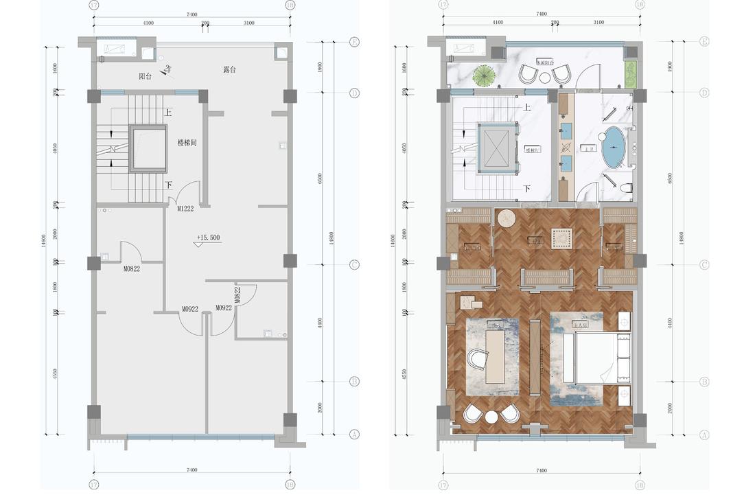 现代法式 7 层别墅-78