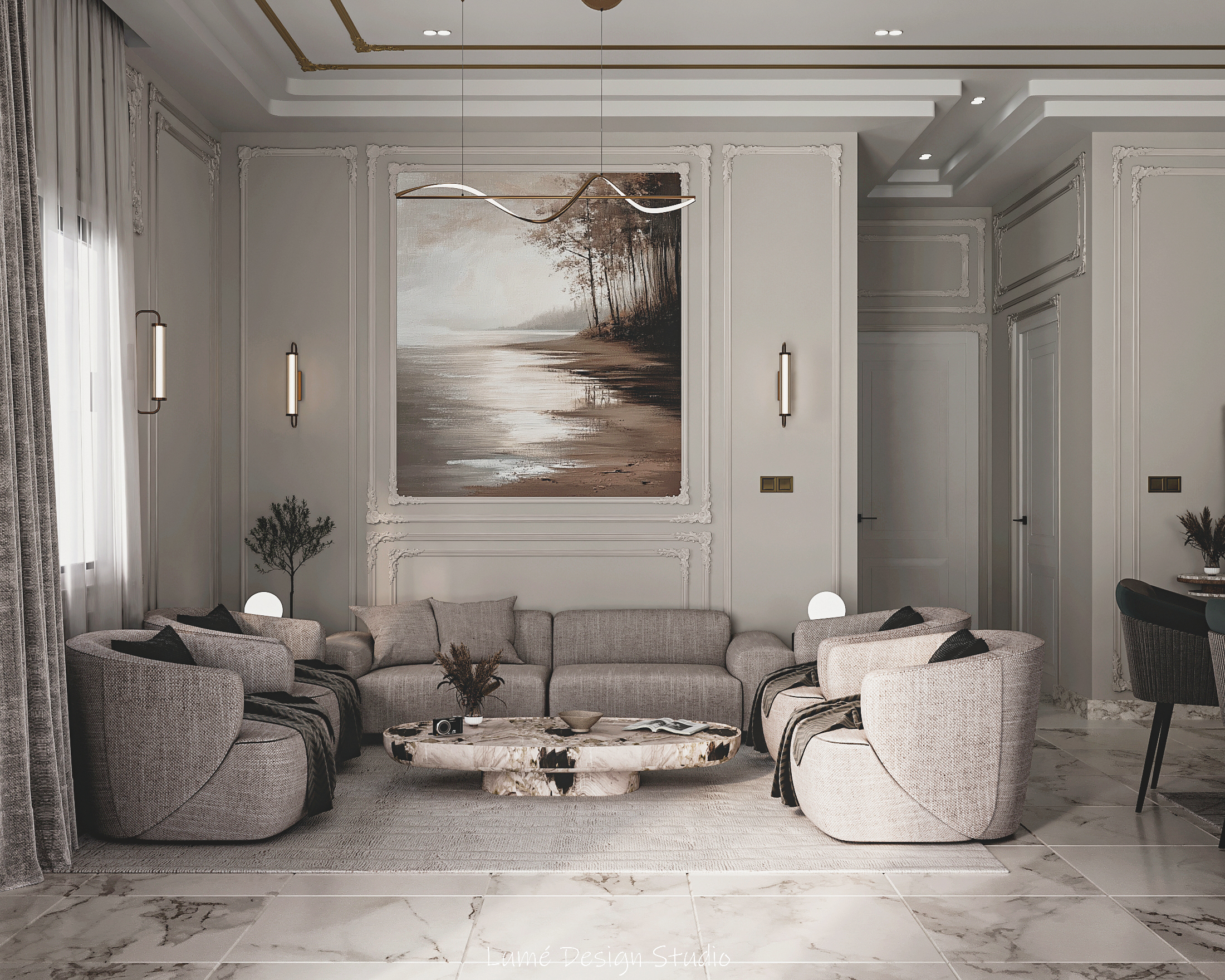 奢享室内空间·接待与餐饮区

注：这里 Lu·ury 疑似拼写错误，推测是 Luxury ，故按 奢享 来翻译  丨沙特阿拉伯吉达丨Lumé Design Studio-10