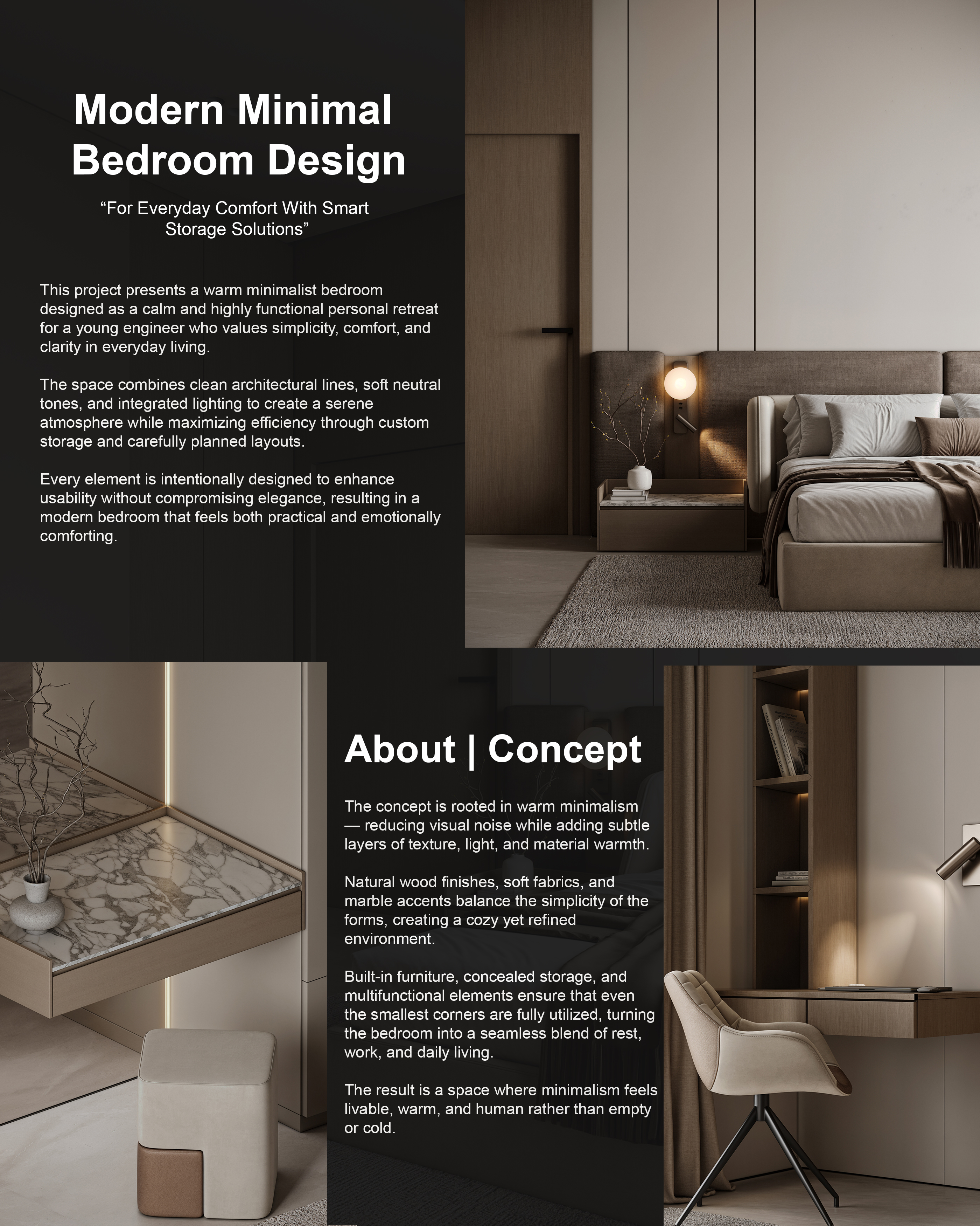 现代简约卧室设计·沙特阿拉伯王国（注：KSA 常见为沙特阿拉伯王国Kingdom of Saudi Arabia的缩写） 丨沙特阿拉伯丨Vill Studio™-6