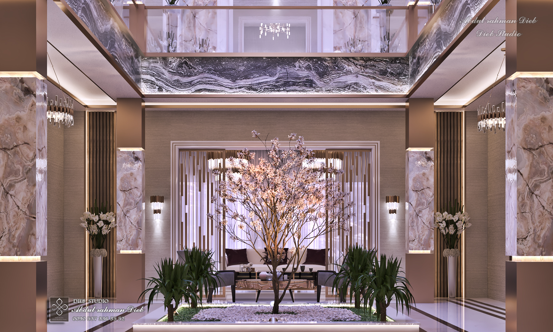 别墅内双层高的大堂丨ABDULRAHMAN DIEB-5