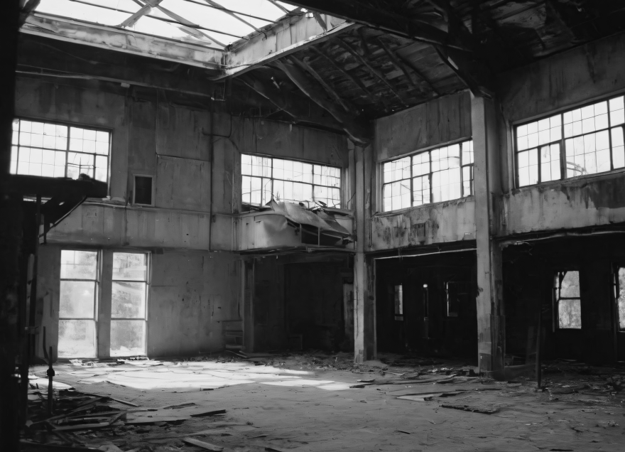 废弃厂房爆改工业风民宿意境空间-4