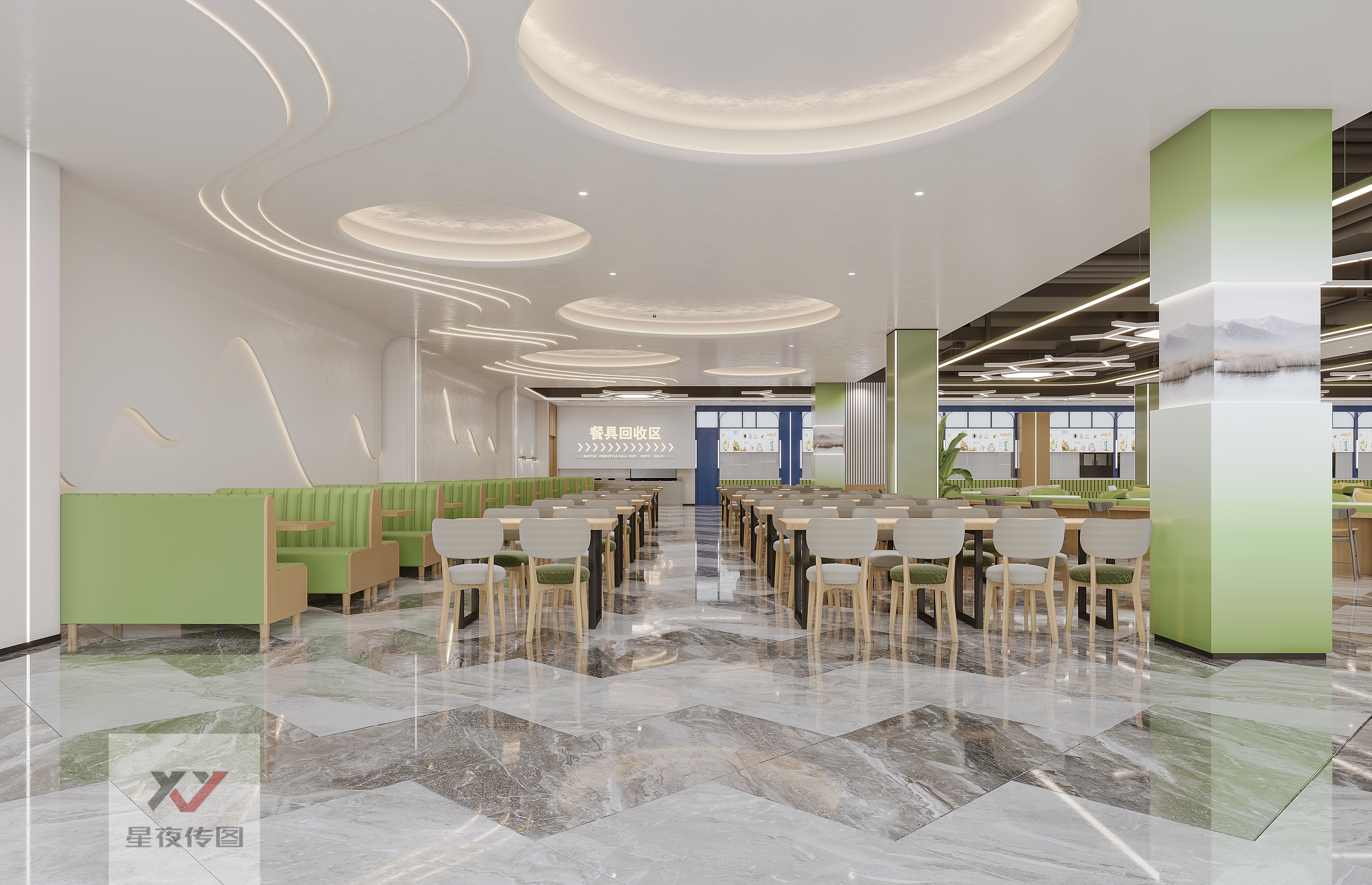 食堂室内室外设计案例-12