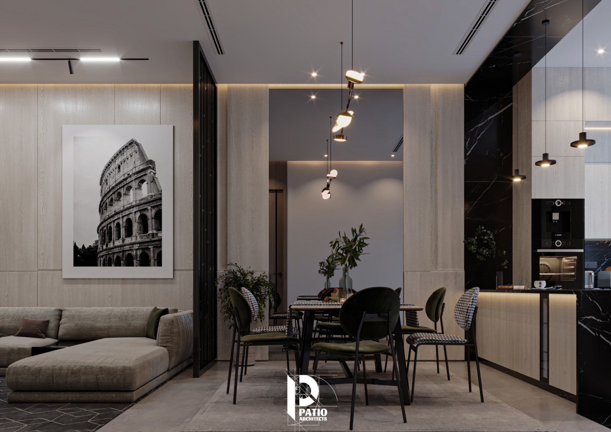 现代起居,餐厅与厨房室内设计丨沙特阿拉伯利雅得丨Patio Architects L.L.C-20