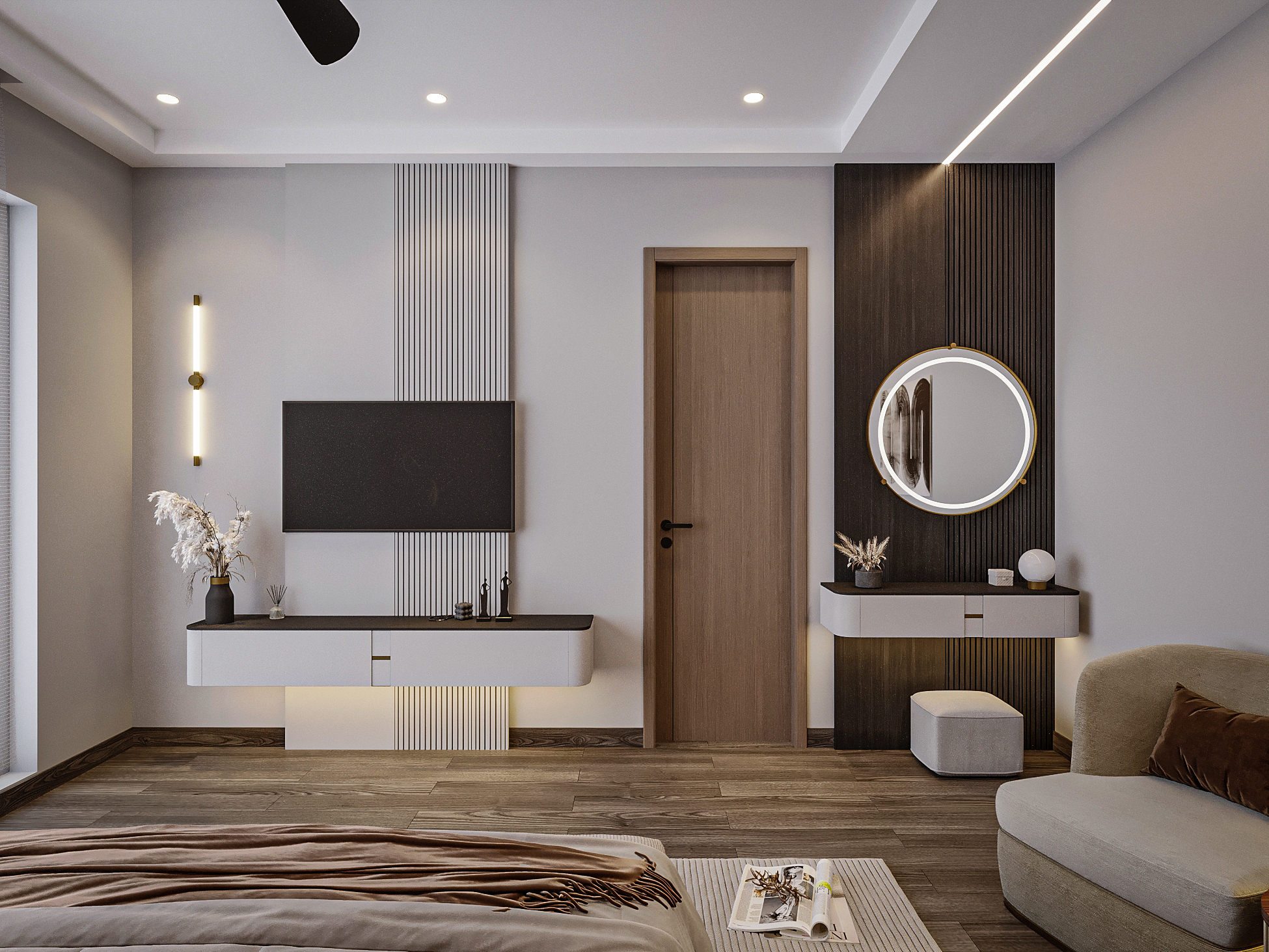 主卧室现代设计丨Axis Interior（Ayshah Mehmood）-5