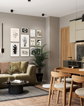 当代开放式公寓设计 · 温暖的简约主义风格