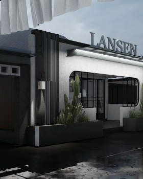 LANSEN COFFEE SHOP MODERN CONTEXTUAL DESIGN BUILDING