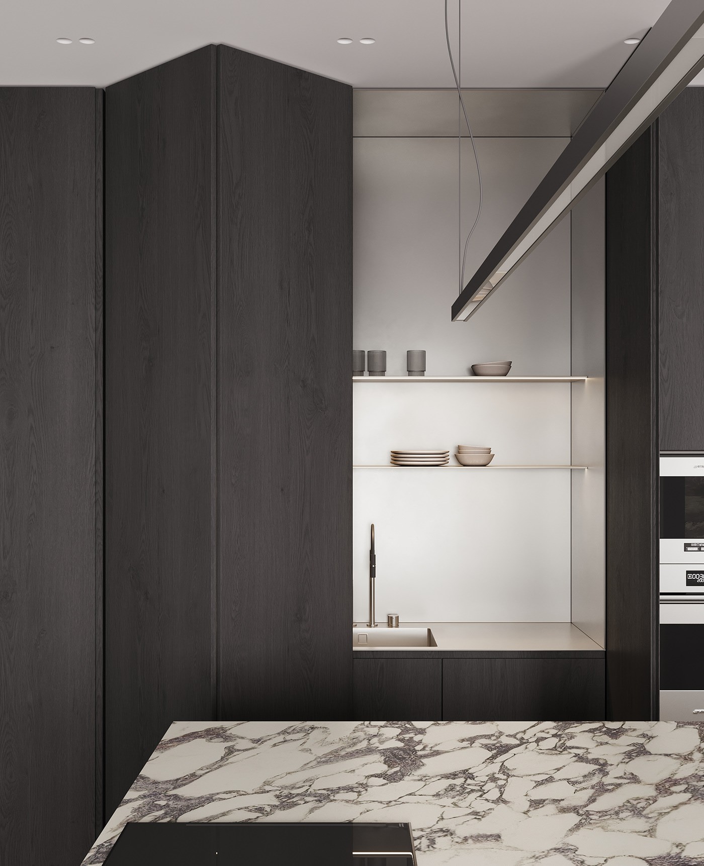 90㎡极简风公寓设计 这也太高级了吧-10