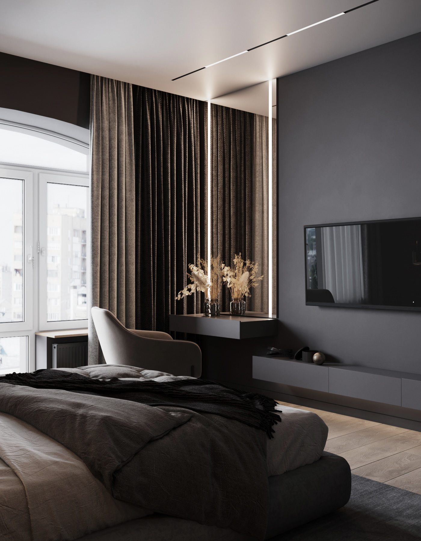 原木与灰色 打造舒适温暖的居住空间                     -21