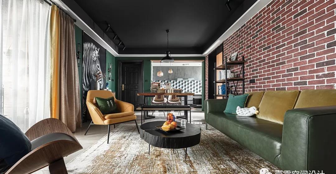 131㎡工业风精装房设计,演绎复古个性生活-1