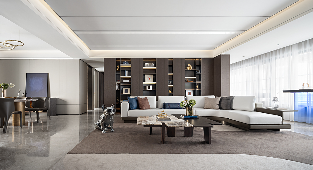 蓝调大平层 · 现代艺术与生活的完美融合丨中国台州丨壹新设计,恩嘉设计-6