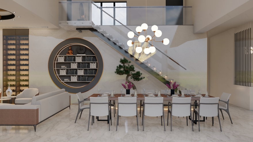 VillaRose 圆形书架设计-15