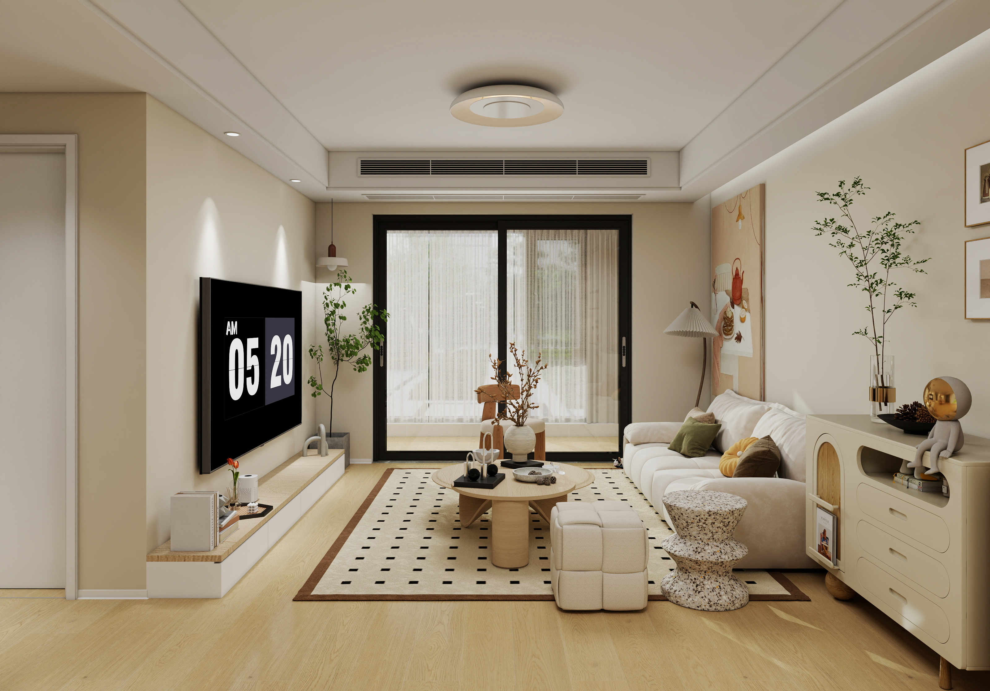 都会滨江118平米北欧奶油风-3