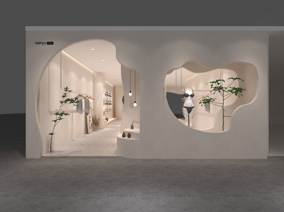 现代简约韩风内衣店设计-1