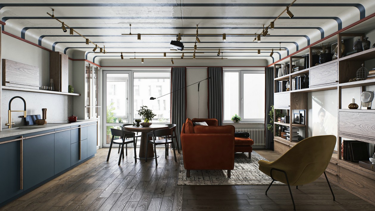 97㎡混搭 风色彩丰富，布局大胆-4