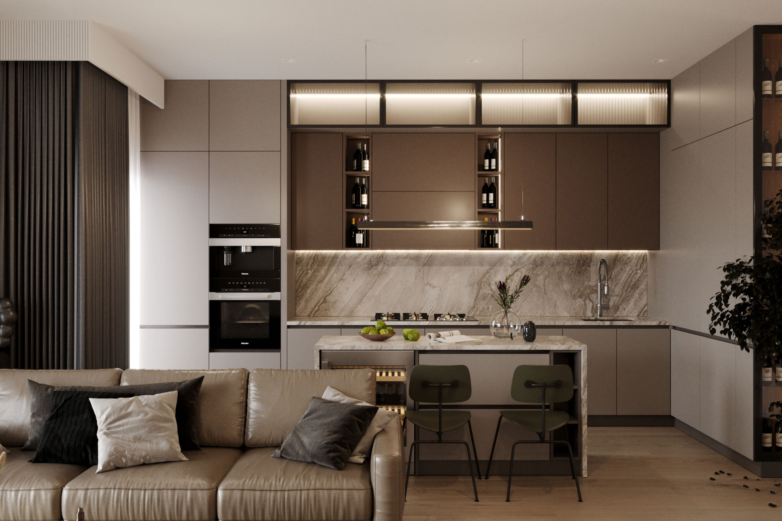 Kitchen open to living room-2