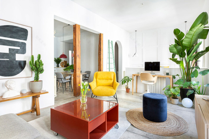 马德里活力公寓 | 色彩斑斓的明亮空间-4