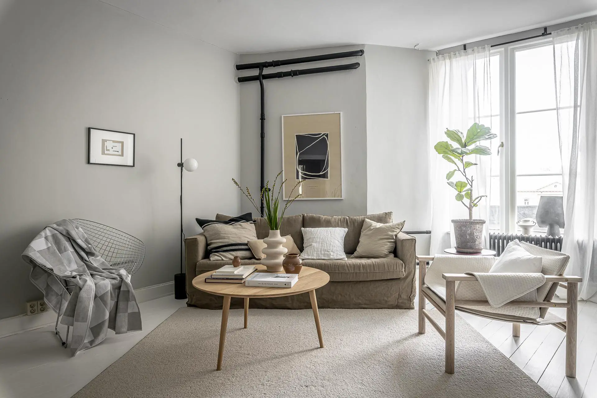 瑞典 50m2 豪华工作室，独特的分离式厨房设计-4